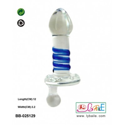 Анальная пробка с ручкой из стекла