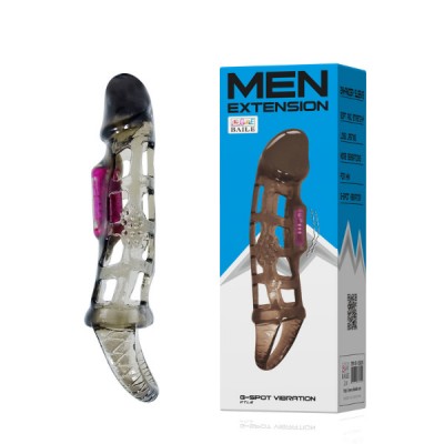 Насадка на пенис с вибрацией чёрная Men Extension