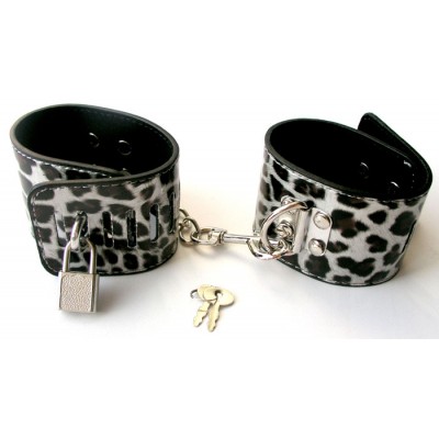 Наручники леопардовые silver