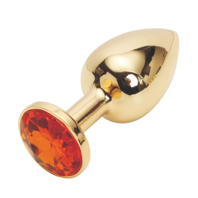 Анальная пробка Anal Jewelry Plug Gold Orange S