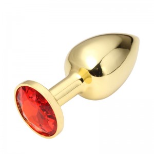 Анальная пробка Anal Jewelry Plug Gold Ruby S