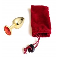 Анальная пробка Anal Jewelry Plug Gold Ruby S