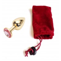Анальная пробка Anal Jewelry Plug Gold Pink S Анальная пробка Anal Jewelry Plug Gold Pink S