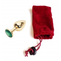 Анальная пробка Anal Jewelry Plug Gold Green S