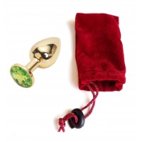 Анальная пробка Anal Jewelry Plug Gold Light Green S Анальная пробка Anal Jewelry Plug Gold Light Green S