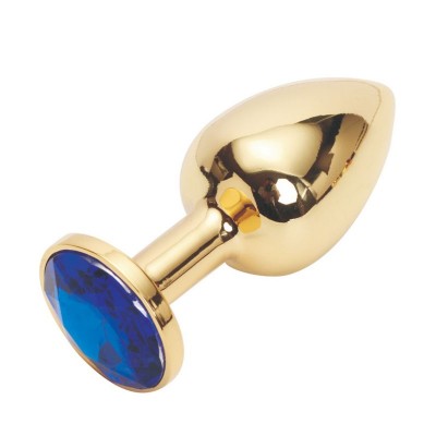 Анальная пробка Anal Jewelry Plug Gold Blue S Анальная пробка Anal Jewelry Plug Gold Blue S