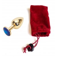 Анальная пробка Anal Jewelry Plug Gold Blue S Анальная пробка Anal Jewelry Plug Gold Blue S