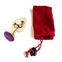 Анальная пробка Anal Jewelry Plug Gold Violet S Анальная пробка Anal Jewelry Plug Gold Violet S