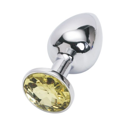 Анальная пробка Anal Jewelry Plug Silver Yellow S Анальная пробка Anal Jewelry Plug Silver Yellow S