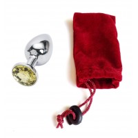Анальная пробка Anal Jewelry Plug Silver Yellow S Анальная пробка Anal Jewelry Plug Silver Yellow S