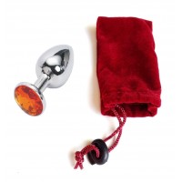 Анальная пробка Anal Jewelry Plug Silver Orange S Анальная пробка Anal Jewelry Plug Silver Orange S