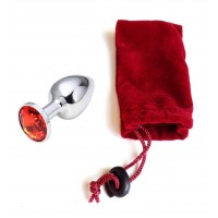 Анальная пробка Anal Jewelry Plug Silver Ruby S