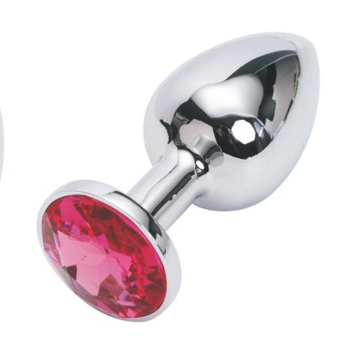 Анальная пробка Anal Jewelry Plug Silver Fuchsia S