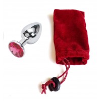 Анальная пробка Anal Jewelry Plug Silver Fuchsia S
