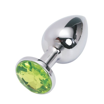 Анальная пробка Anal Jewelry Plug Silver Light Green S Анальная пробка Anal Jewelry Plug Silver Light Green S