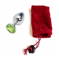 Анальная пробка Anal Jewelry Plug Silver Light Green S Анальная пробка Anal Jewelry Plug Silver Light Green S