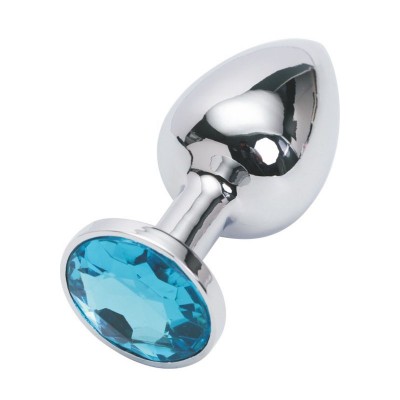 Анальная пробка Anal Jewelry Plug Silver Light Blue S Анальная пробка Anal Jewelry Plug Silver Light Blue S