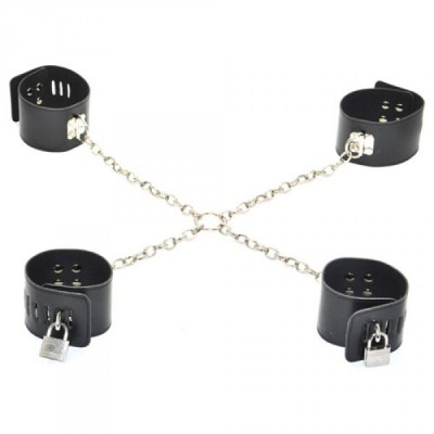 Бондажные наручники и поножи на цепях Бондажные наручники и поножи на цепях