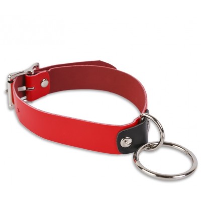 Ошейник БДСМ красный с кольцом Ошейник БДСМ красный с кольцом