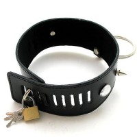Ошейник БДСМ чёрный с кристаллами и замком Ошейник БДСМ чёрный с кристаллами и замком