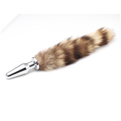 Анальная пробка с хвостиком Anal Plug Silver L Анальная пробка с хвостиком Anal Plug Silver L