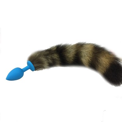 Анальная пробка с хвостиком голубая Анальная пробка с хвостиком голубая