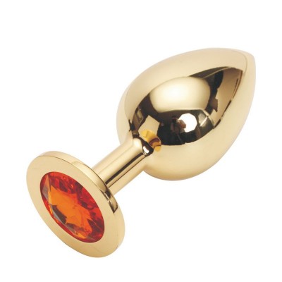 Анальная пробка Anal Jewelry Plug Gold Orange M Анальная пробка Anal Jewelry Plug Gold Orange M