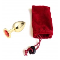 Анальная пробка Anal Jewelry Plug Gold Ruby M