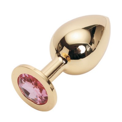 Анальная пробка Anal Jewelry Plug Gold Pink M Анальная пробка Anal Jewelry Plug Gold Pink M