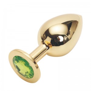 Анальная пробка Anal Jewelry Plug Gold Light Green M