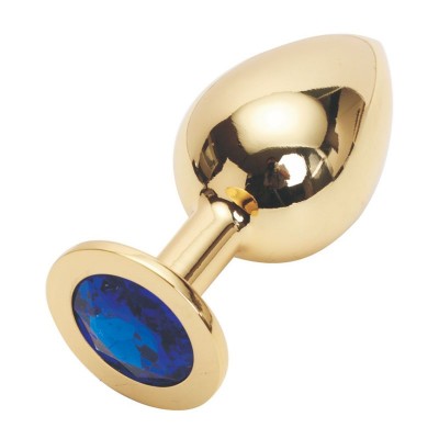 Анальная пробка Anal Jewelry Plug Gold Blue M Анальная пробка Anal Jewelry Plug Gold Blue M