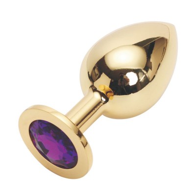 Анальная пробка Anal Jewelry Plug Gold Violet M Анальная пробка Anal Jewelry Plug Gold Violet M