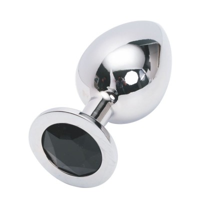 Анальная пробка Anal Jewelry Plug Silver Black M Анальная пробка Anal Jewelry Plug Silver Black M