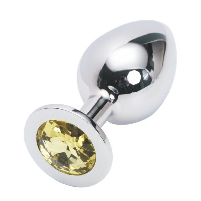 Анальная пробка Anal Jewelry Plug Silver Yellow L Анальная пробка Anal Jewelry Plug Silver Yellow L
