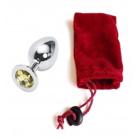 Анальная пробка Anal Jewelry Plug Silver Yellow L Анальная пробка Anal Jewelry Plug Silver Yellow L