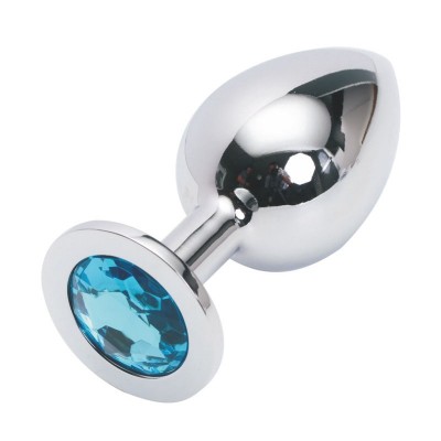 Анальная пробка Anal Jewelry Plug Silver Light Blue L