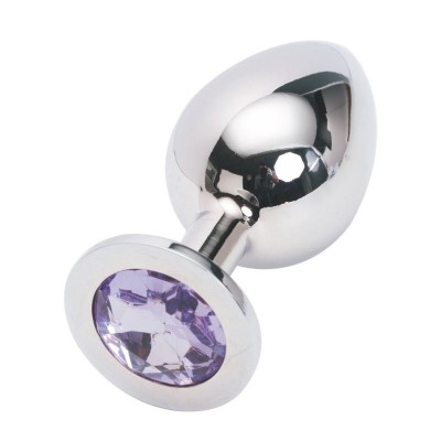 Анальная пробка Anal Jewelry Plug Silver Purple M Анальная пробка Anal Jewelry Plug Silver Purple M