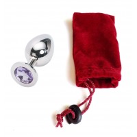 Анальная пробка Anal Jewelry Plug Silver Purple M Анальная пробка Anal Jewelry Plug Silver Purple M