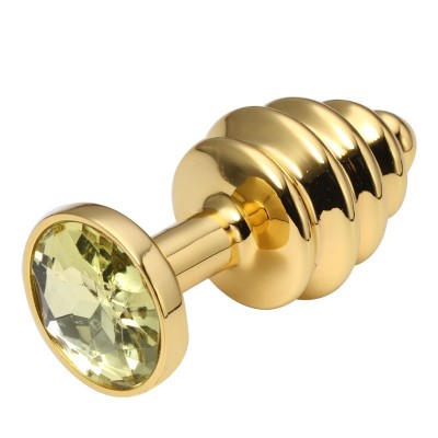 Анальная пробка рельефная Gold Relief Yellow S Анальная пробка рельефная Gold Relief Yellow S