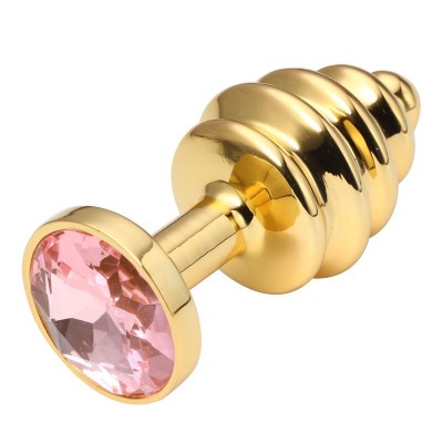 Анальная пробка рельефная Gold Relief Pink S