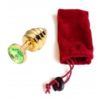 Анальная пробка рельефная Gold Relief Light Green S Анальная пробка рельефная Gold Relief Light Green S