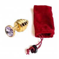 Анальная пробка рельефная Gold Relief Purple S Анальная пробка рельефная Gold Relief Purple S