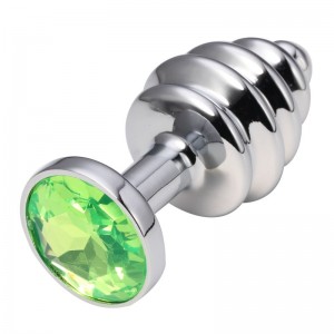 Анальная пробка рельефная Silver Relief Light Green S