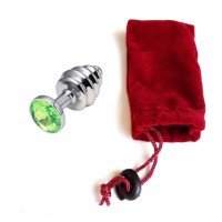 Анальная пробка рельефная Silver Relief Light Green S Анальная пробка рельефная Silver Relief Light Green S