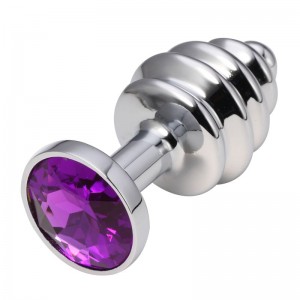 Анальная пробка рельефная Silver Relief Violet S