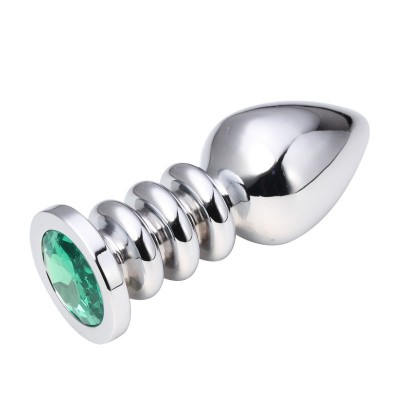 Анальная пробка Silver Relief Green L