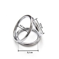 Зажимы для сосков с тройным кольцом на пенис и мошонку Small