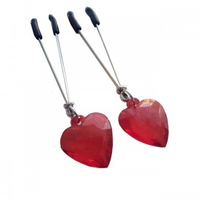 Зажимы для сосков с подвесками сердечки