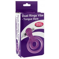 Виброкольцо розовое Dual Rings Tongue Style