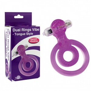 Виброкольцо пурпурное Dual Rings Tongue Style